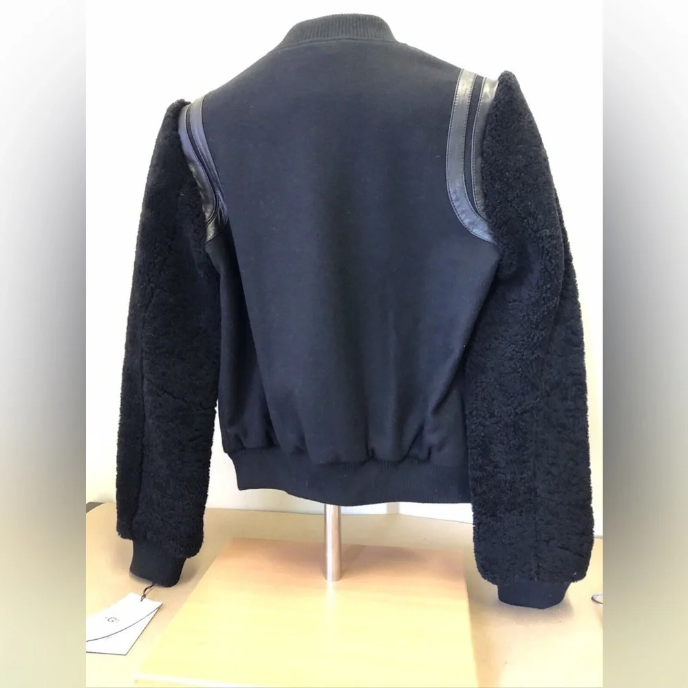 Ugg Black Wool Sheepskin Bomber Jacket